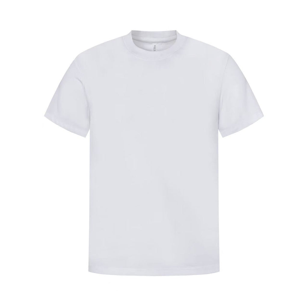 230G Solid Color Cuffs, Small Neckline, Right Shoulder Short-Sleeved T-Shirt For Men, Summer Heavyweight Solona Quick-Drying Cool T-Shirt