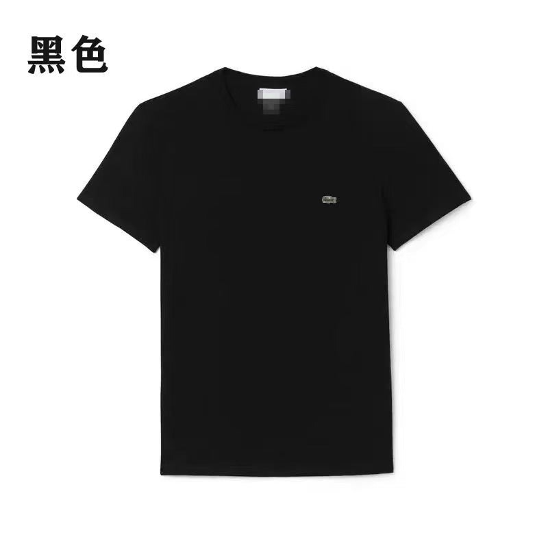 2026 Cross-Border Foreign Trade Summer Men'S Short-Sleeved Pure Cotton Embroidered Fish Logo T-Shirt Round Neck Loose Style Casual And Versatile